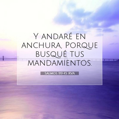 Picture 07 - Salmos 119:45 RVA - Y andaré en anchura, Porque busqué tus - Bible Verse Picture