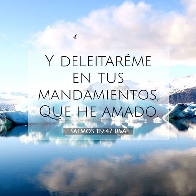 Picture 07 - Salmos 119:47 RVA - Y deleitaréme en tus mandamientos, Que he - Bible Verse Picture