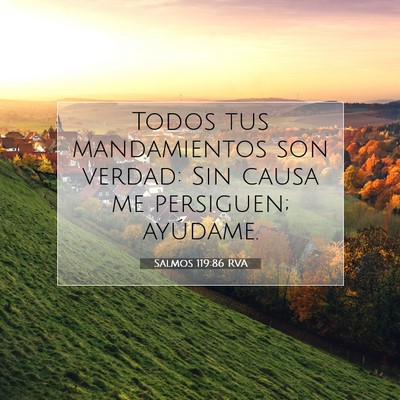 Picture 07 - Salmos 119:86 RVA - Todos tus mandamientos son verdad: Sin causa me - Bible Verse Picture