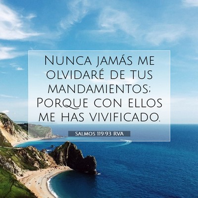 Picture 07 - Salmos 119:93 RVA - Nunca jamás me olvidaré de tus mandamientos; - Bible Verse Picture