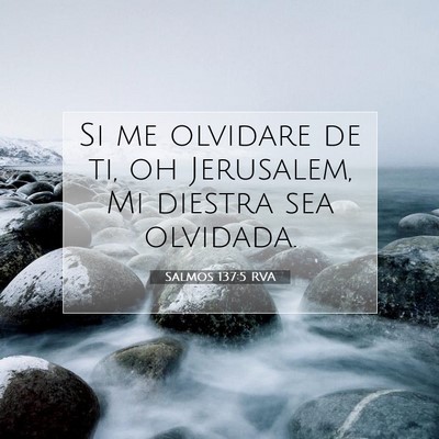 Picture 07 - Salmos 137:5 RVA - Si me olvidare de ti, oh Jerusalem, Mi diestra - Bible Verse Picture