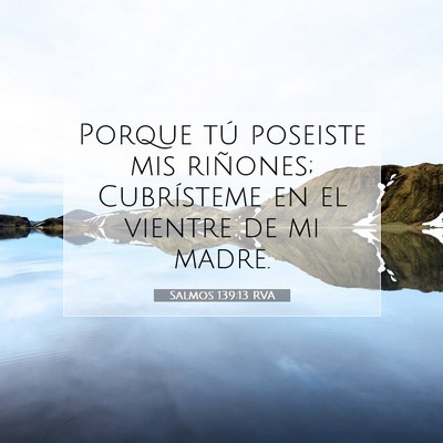 Picture 07 - Salmos 139:13 RVA - Porque tú poseiste mis riñones; Cubrísteme en - Bible Verse Picture