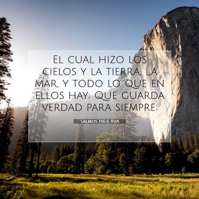 Picture 07 - Salmos 146:6 RVA - El cual hizo los cielos y la tierra, La mar, y - Bible Verse Picture