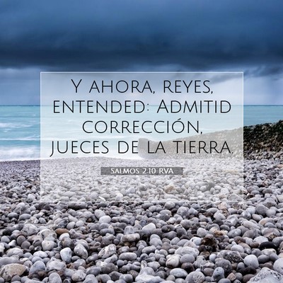 Picture 07 - Salmos 2:10 RVA - Y ahora, reyes, entended: Admitid corrección, - Bible Verse Picture