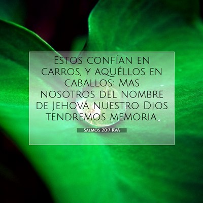 Picture 07 - Salmos 20:7 RVA - Estos confían en carros, y aquéllos en - Bible Verse Picture