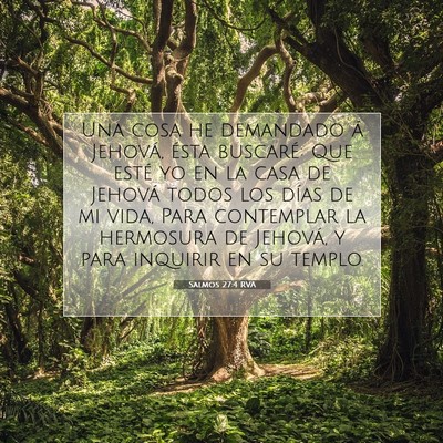Picture 07 - Salmos 27:4 RVA - Una cosa he demandado á Jehová, ésta buscaré: - Bible Verse Picture