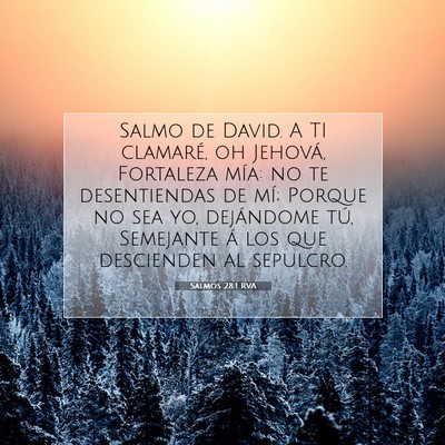 Picture 07 - Salmos 28:1 RVA - Salmo de David. A TI clamaré, oh Jehová, - Bible Verse Picture