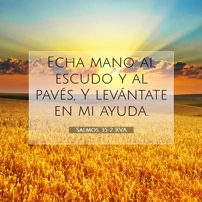 Picture 07 - Salmos 35:2 RVA - Echa mano al escudo y al pavés, Y levántate en - Bible Verse Picture