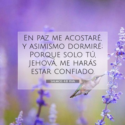 Picture 07 - Salmos 4:8 RVA - En paz me acostaré, y asimismo dormiré; Porque - Bible Verse Picture