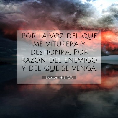 Picture 07 - Salmos 44:16 RVA - Por la voz del que me vitupera y deshonra, Por - Bible Verse Picture