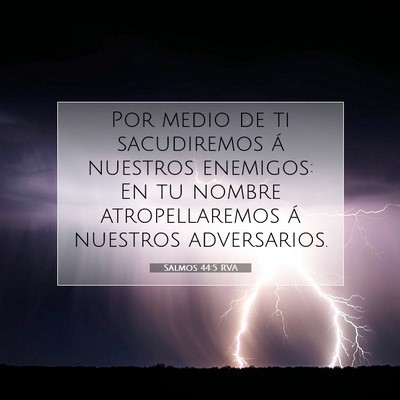 Picture 07 - Salmos 44:5 RVA - Por medio de ti sacudiremos á nuestros enemigos: - Bible Verse Picture