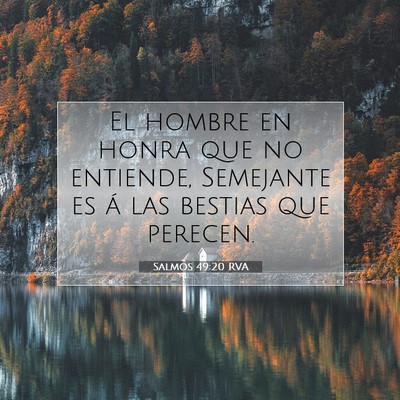 Picture 07 - Salmos 49:20 RVA - El hombre en honra que no entiende, Semejante es - Bible Verse Picture
