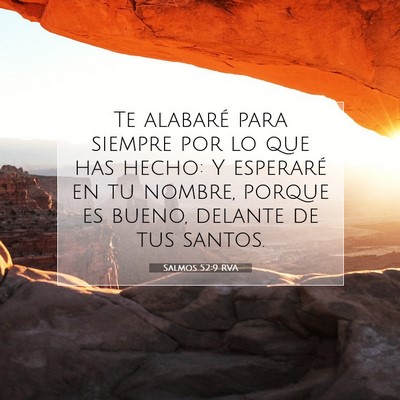 Picture 07 - Salmos 52:9 RVA - Te alabaré para siempre por lo que has hecho: Y - Bible Verse Picture