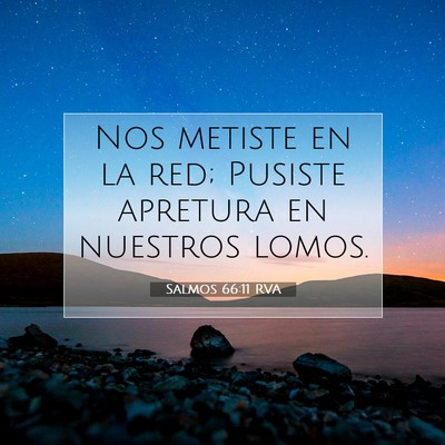 Picture 07 - Salmos 66:11 RVA - Nos metiste en la red; Pusiste apretura en - Bible Verse Picture