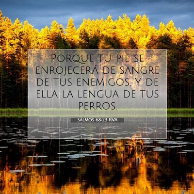 Picture 07 - Salmos 68:23 RVA - Porque tu pie se enrojecerá de sangre de tus - Bible Verse Picture