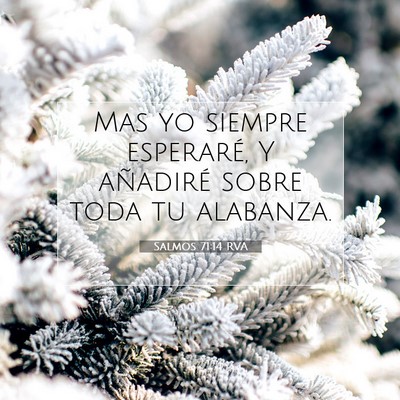 Picture 07 - Salmos 71:14 RVA - Mas yo siempre esperaré, Y añadiré sobre toda - Bible Verse Picture