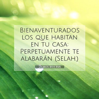 Picture 07 - Salmos 84:4 RVA - Bienaventurados los que habitan en tu casa: - Bible Verse Picture