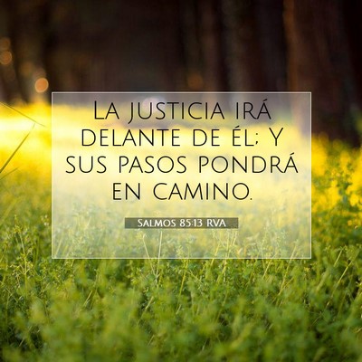 Picture 07 - Salmos 85:13 RVA - La justicia irá delante de él; Y sus pasos - Bible Verse Picture