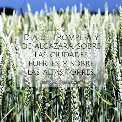 Picture 07 - Sofonías 1:16 RVA - Día de trompeta y de algazara, sobre las - Bible Verse Picture