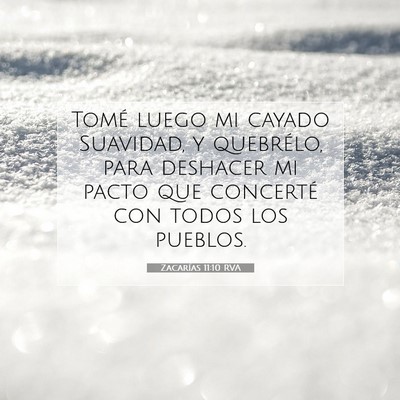 Picture 07 - Zacarías 11:10 RVA - Tomé luego mi cayado Suavidad, y quebrélo, para - Bible Verse Picture