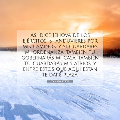 Picture 07 - Zacarías 3:7 RVA - Así dice Jehová de los ejércitos: Si - Bible Verse Picture