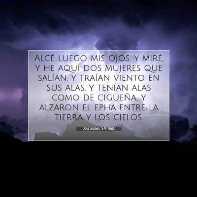 Picture 07 - Zacarías 5:9 RVA - Alcé luego mis ojos, y miré, y he aquí dos - Bible Verse Picture