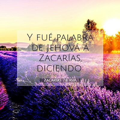 Picture 07 - Zacarías 7:8 RVA - Y fué palabra de Jehová á Zacarías, - Bible Verse Picture