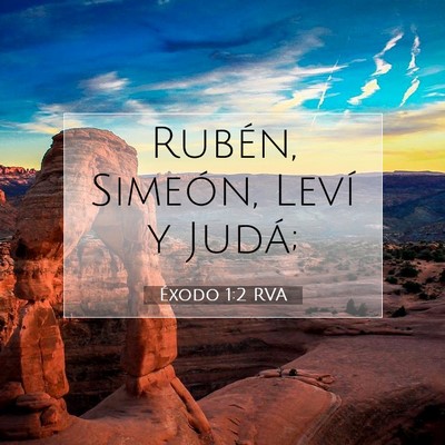 Picture 07 - Éxodo 1:2 RVA - Rubén, Simeón, Leví y - Bible Verse Picture