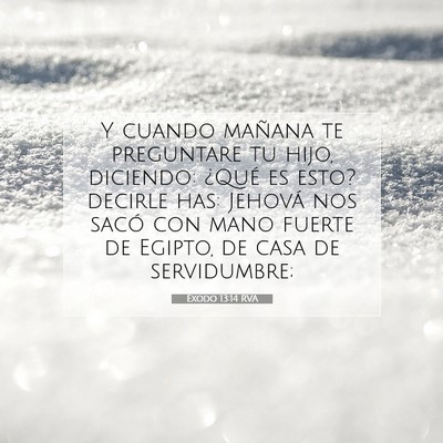 Picture 07 - Éxodo 13:14 RVA - Y cuando mañana te preguntare tu hijo, diciendo: - Bible Verse Picture