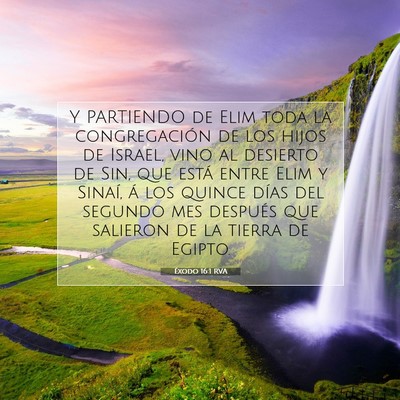Picture 07 - Éxodo 16:1 RVA - Y PARTIENDO de Elim toda la congregación de los - Bible Verse Picture