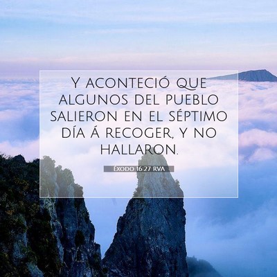 Picture 07 - Éxodo 16:27 RVA - Y aconteció que algunos del pueblo salieron en - Bible Verse Picture