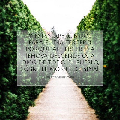 Picture 07 - Éxodo 19:11 RVA - Y estén apercibidos para el día tercero, porque - Bible Verse Picture