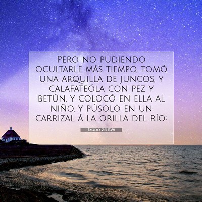 Picture 07 - Éxodo 2:3 RVA - Pero no pudiendo ocultarle más tiempo, tomó una - Bible Verse Picture