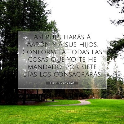 Picture 07 - Éxodo 29:35 RVA - Así pues harás á Aarón y á sus hijos, - Bible Verse Picture