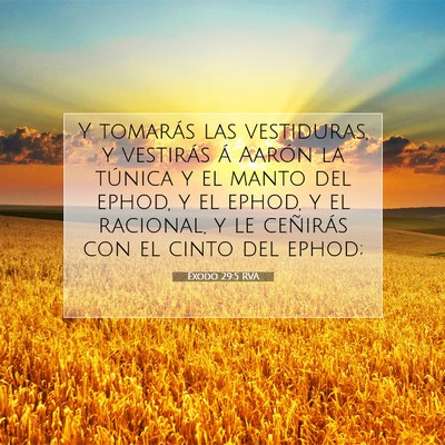 Picture 07 - Éxodo 29:5 RVA - Y tomarás las vestiduras, y vestirás á Aarón - Bible Verse Picture