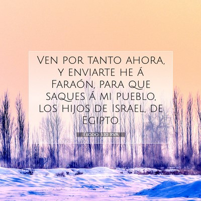 Picture 07 - Éxodo 3:10 RVA - Ven por tanto ahora, y enviarte he á Faraón, - Bible Verse Picture