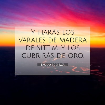 Picture 07 - Éxodo 30:5 RVA - Y harás los varales de madera de Sittim, y los - Bible Verse Picture