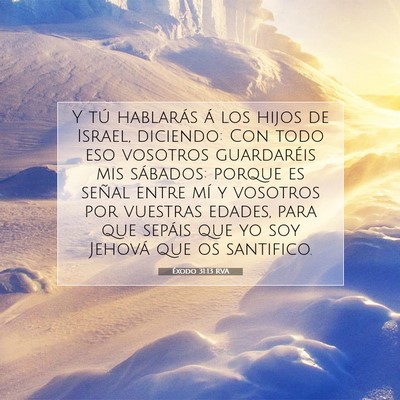 Picture 07 - Éxodo 31:13 RVA - Y tú hablarás á los hijos de Israel, diciendo: - Bible Verse Picture
