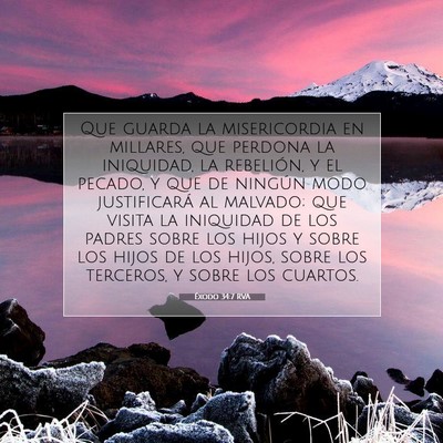 Picture 07 - Éxodo 34:7 RVA - Que guarda la misericordia en millares, que - Bible Verse Picture