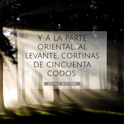 Picture 07 - Éxodo 38:13 RVA - Y á la parte oriental, al levante, cortinas de - Bible Verse Picture