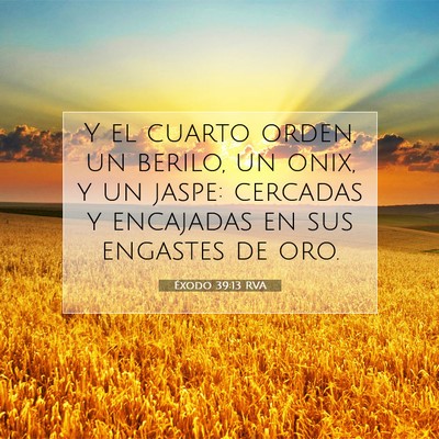 Picture 07 - Éxodo 39:13 RVA - Y el cuarto orden, un berilo, un onix, y un - Bible Verse Picture