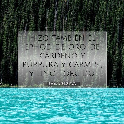 Picture 07 - Éxodo 39:2 RVA - Hizo también el ephod de oro, de cárdeno y - Bible Verse Picture