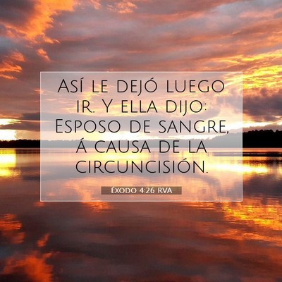 Picture 07 - Éxodo 4:26 RVA - Así le dejó luego ir. Y ella dijo: Esposo de - Bible Verse Picture