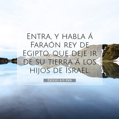 Picture 07 - Éxodo 6:11 RVA - Entra, y habla á Faraón rey de Egipto, que deje - Bible Verse Picture