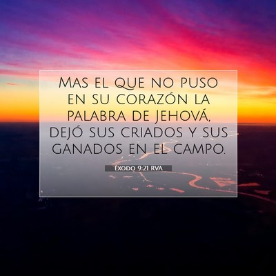 Picture 07 - Éxodo 9:21 RVA - Mas el que no puso en su corazón la palabra de - Bible Verse Picture