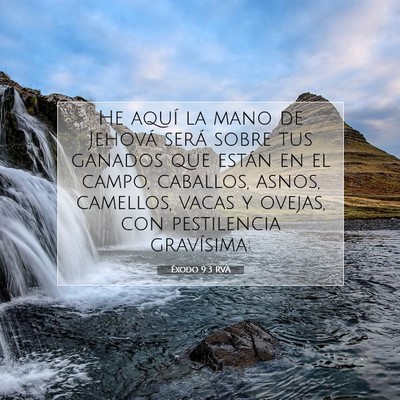 Picture 07 - Éxodo 9:3 RVA - He aquí la mano de Jehová será sobre tus - Bible Verse Picture