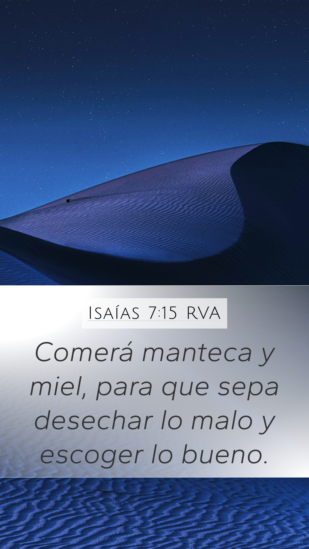 Isaías 7:15 RVA Mobile Phone Wallpaper - Comerá manteca y miel, para ...