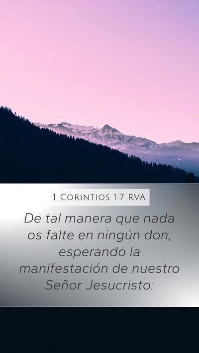 1 Corintios 1:7 RVA Bible Verse Image