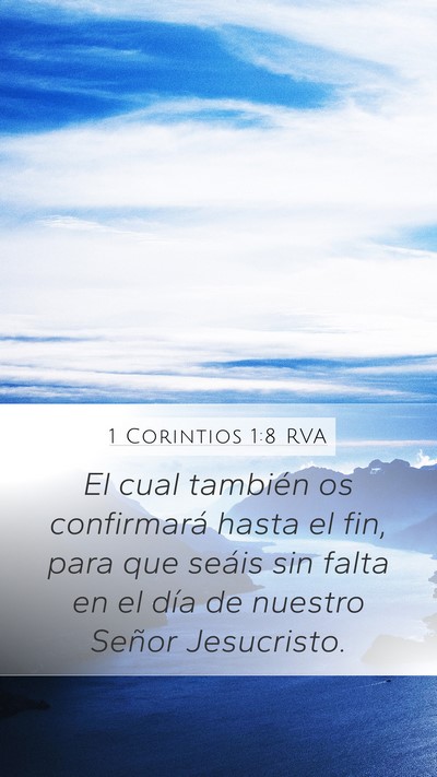 1 Corintios 1:8 RVA Bible Verse Image