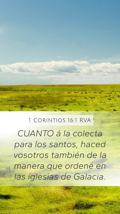 1 Corintios 16:1 RVA Bible Verse Image